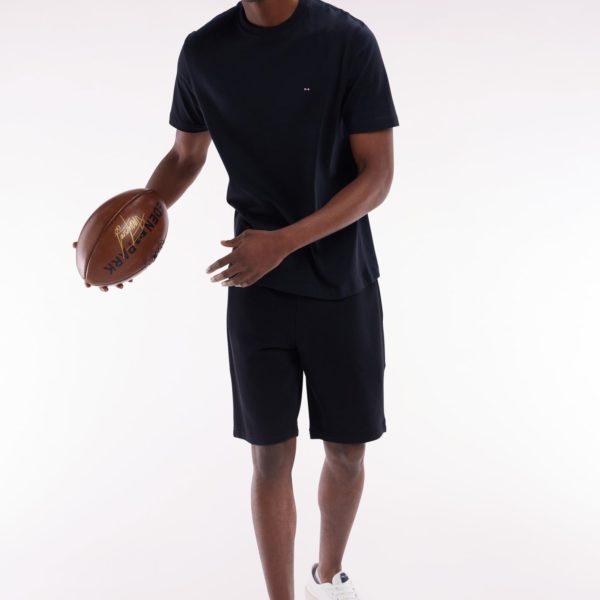 Short En Molleton Coton Noir Coupe Droite Eden Park