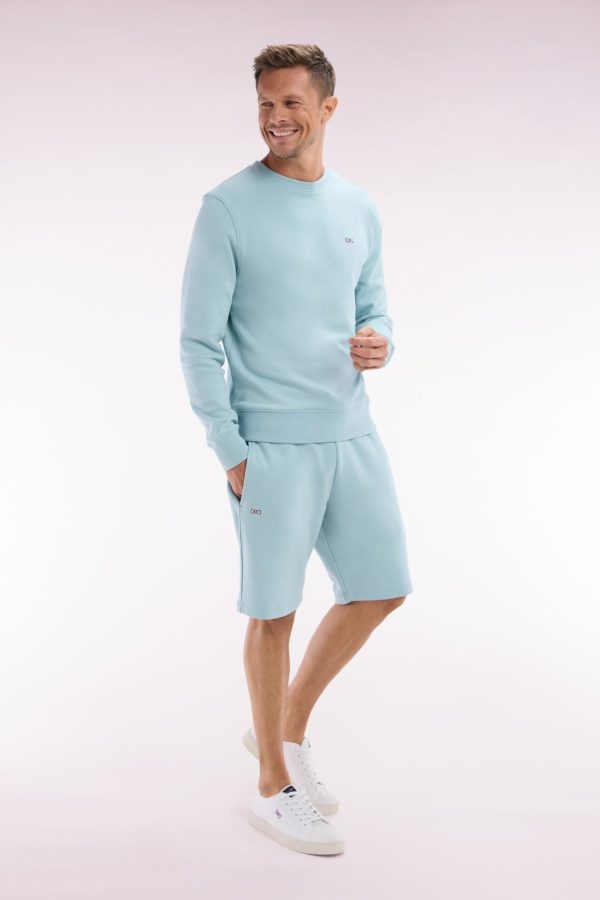 Short En Molleton Coton Vert D'eau Coupe Droite Eden Park – Image 2