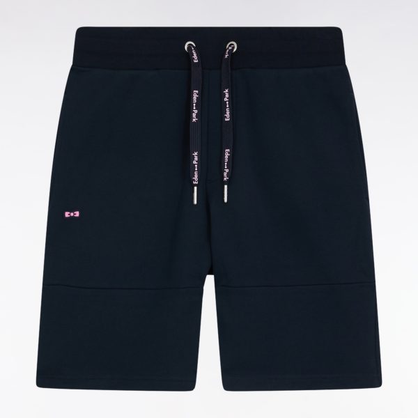 Short En Molleton Coton Marine Détails Roses Coupe Décontractée Eden Park