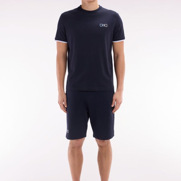 Short De Jogging En Molleton Coton Marine Coupe Décontractée Eden Park