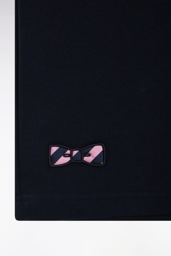 Short En Molleton Coton Marine Nœud Papillon Cerclé Coupe Décontractée Eden Park – Image 5