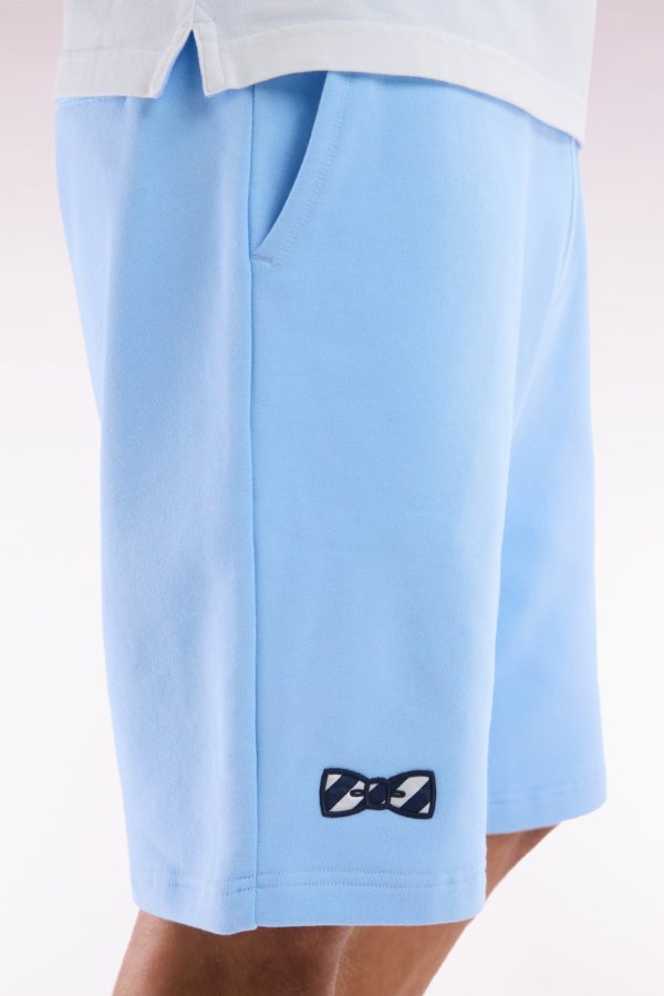 Short En Molleton Coton Ciel Nœud Papillon Cerclé Coupe Décontractée Eden Park – Image 4