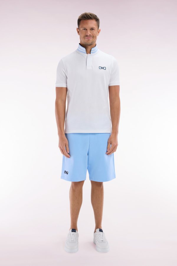 Short En Molleton Coton Ciel Nœud Papillon Cerclé Coupe Décontractée Eden Park