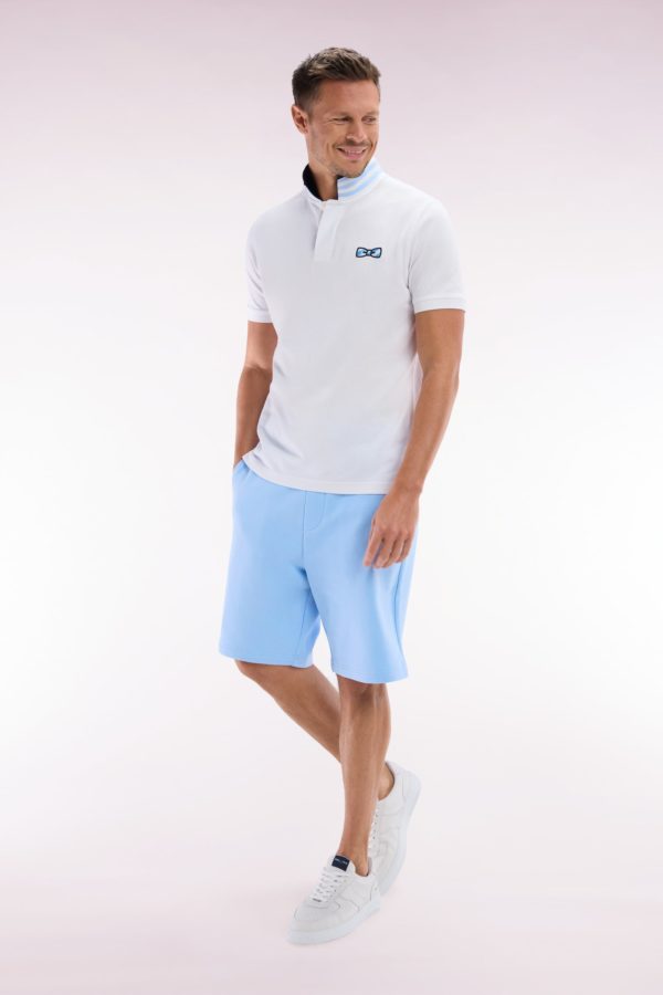 Short En Molleton Coton Ciel Nœud Papillon Cerclé Coupe Décontractée Eden Park – Image 2
