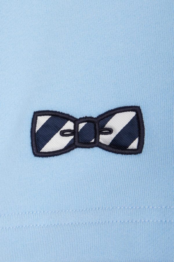 Short En Molleton Coton Ciel Nœud Papillon Cerclé Coupe Décontractée Eden Park – Image 5