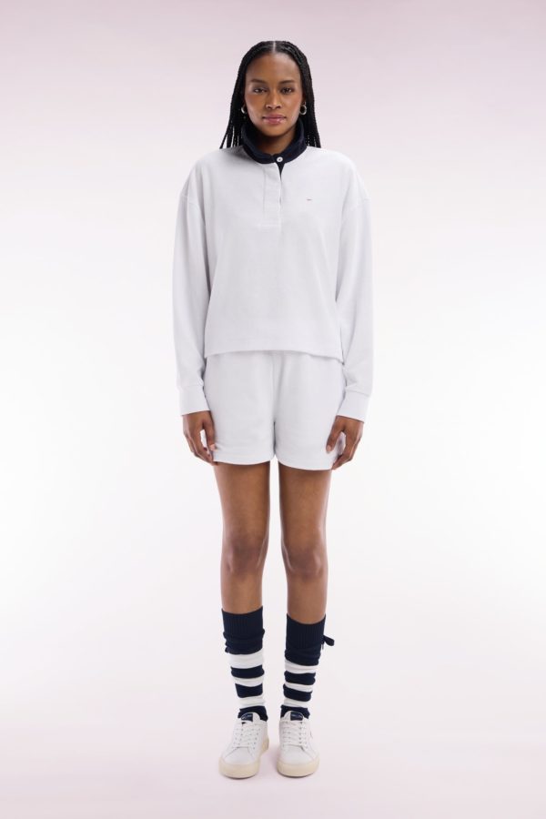 Short En Molleton Coton Mélangé Blanc Coupe Droite Eden Park – Image 2