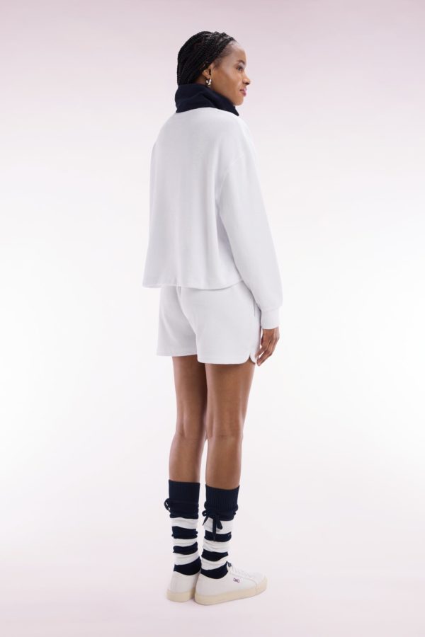 Short En Molleton Coton Mélangé Blanc Coupe Droite Eden Park – Image 3