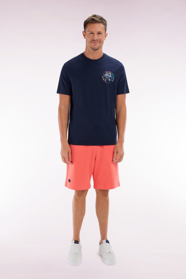 Short En Molleton Coton Corail Coupe Décontractée Eden Park