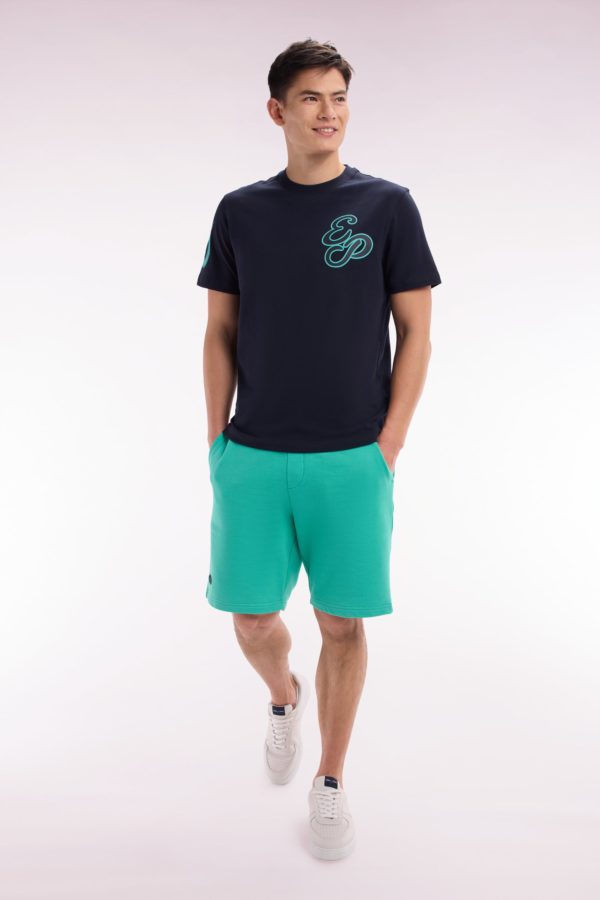 Short En Molleton Coton Vert Coupe Décontractée Eden Park
