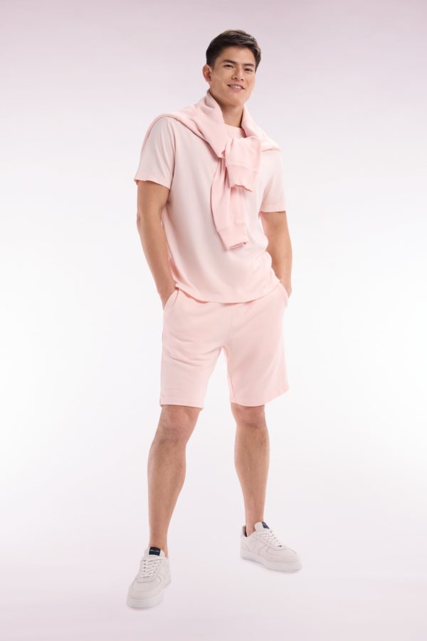 Short En Molleton Coton Rose Pâle Coupe Décontractée Eden Park – Image 2