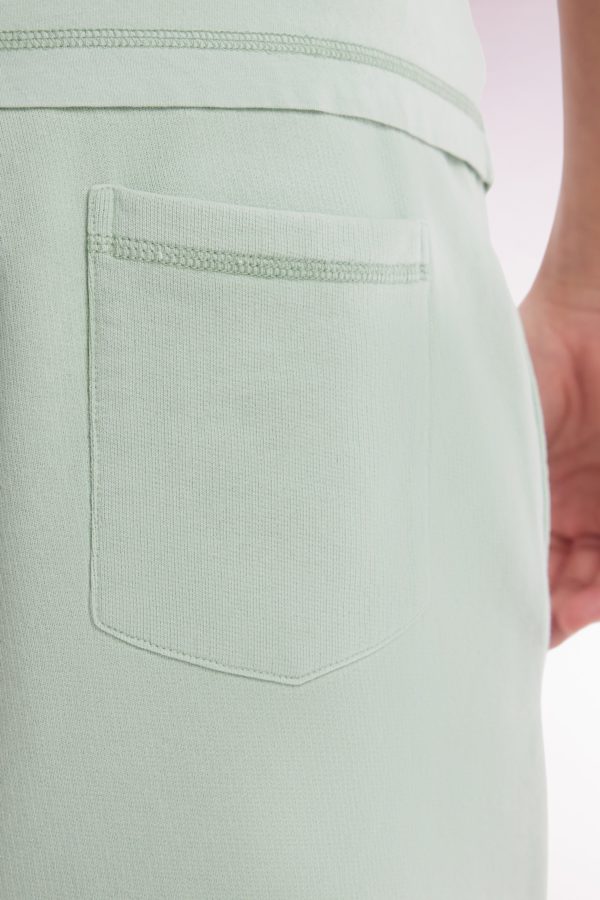Short En Molleton Coton Vert Clair Coupe Décontractée Eden Park – Image 4