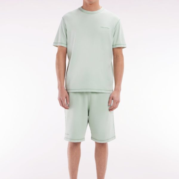Short En Molleton Coton Vert Clair Coupe Décontractée Eden Park