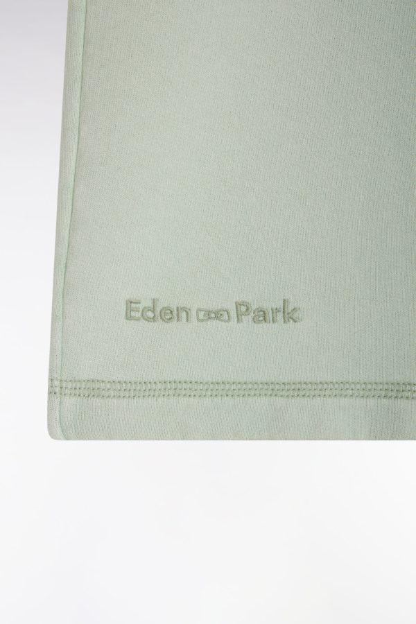 Short En Molleton Coton Vert Clair Coupe Décontractée Eden Park – Image 5