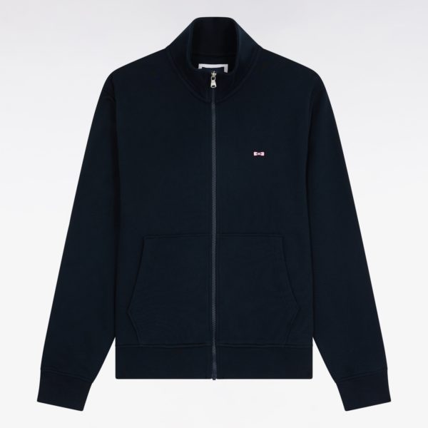 Sweatshirt Zippé En Coton Marine Coupe Droite Eden Park