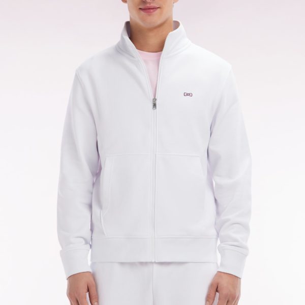 Sweatshirt Zippé En Coton Blanc Coupe Droite Eden Park