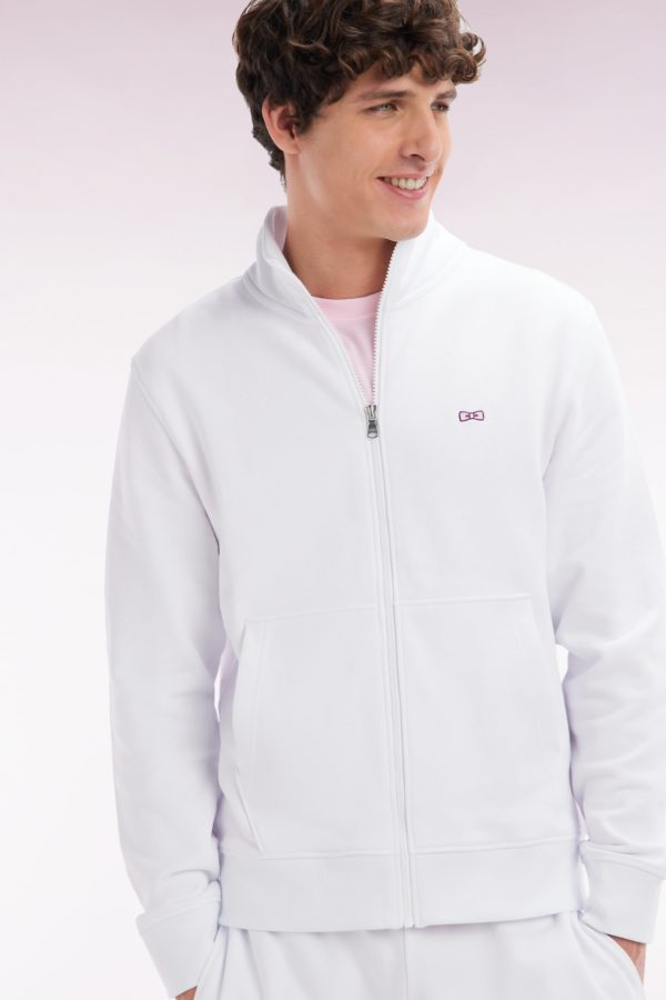 Sweatshirt Zippé En Coton Blanc Coupe Droite Eden Park – Image 2