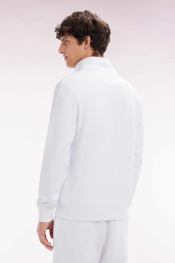 Sweatshirt Zippé En Coton Blanc Coupe Droite Eden Park – Image 3