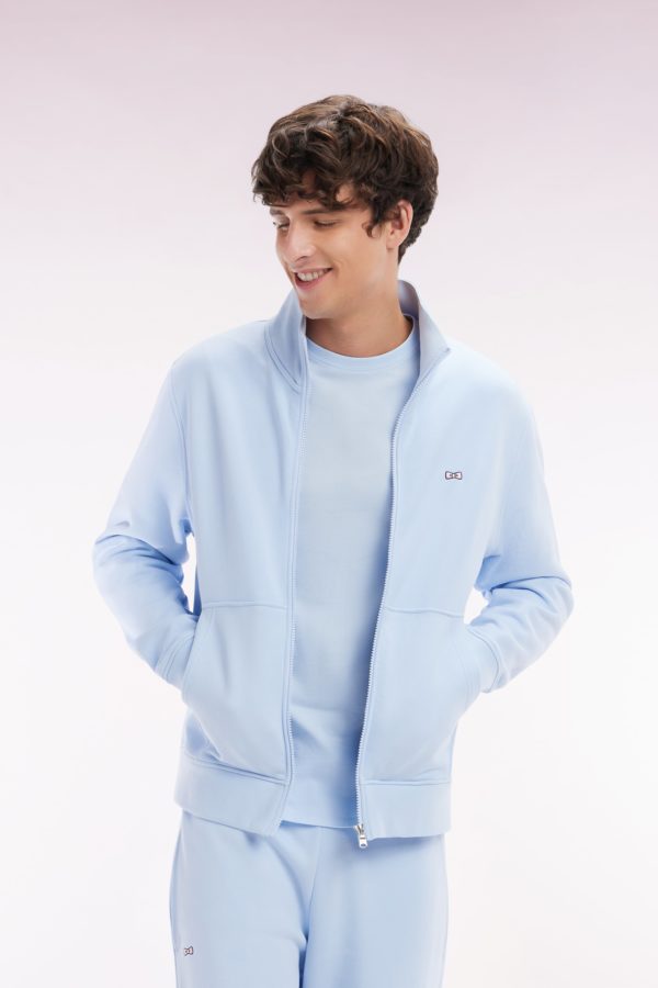 Sweatshirt Zippé En Coton Ciel Coupe Droite Eden Park – Image 2