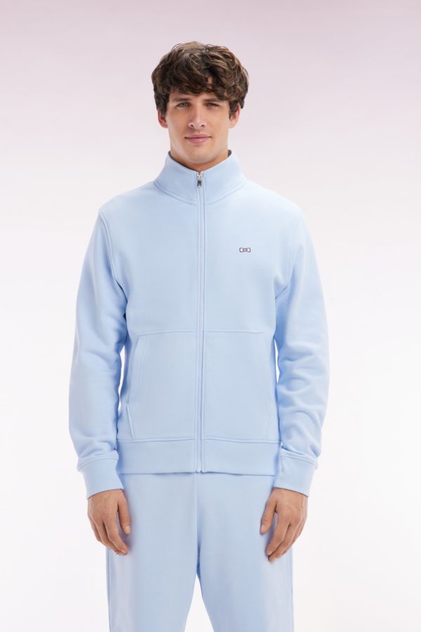 Sweatshirt Zippé En Coton Ciel Coupe Droite Eden Park