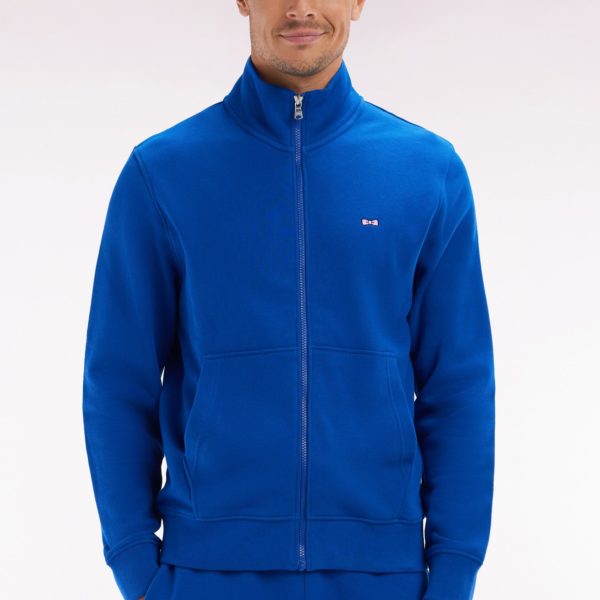 Sweatshirt Zippé En Coton Bleu Foncé Coupe Droite Eden Park