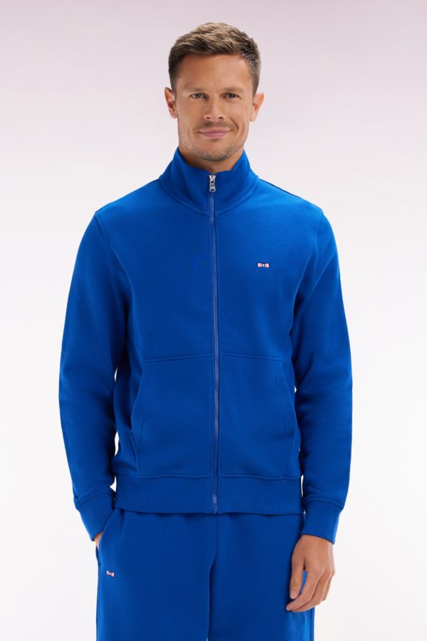 Sweatshirt Zippé En Coton Bleu Foncé Coupe Droite Eden Park