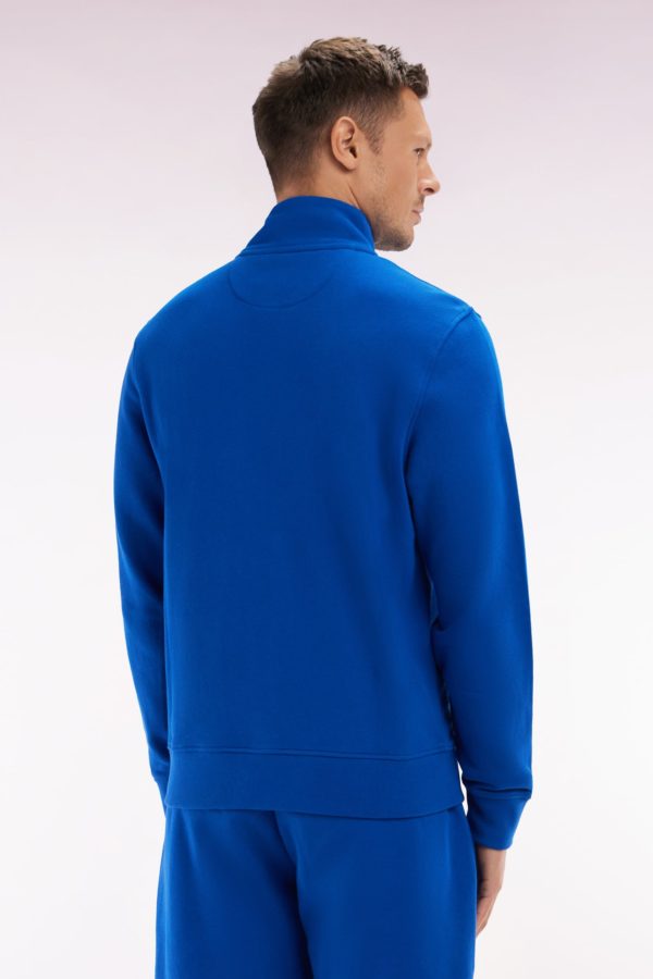 Sweatshirt Zippé En Coton Bleu Foncé Coupe Droite Eden Park – Image 3