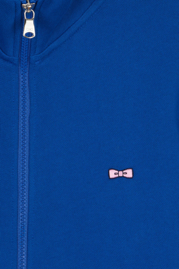 Sweatshirt Zippé En Coton Bleu Foncé Coupe Droite Eden Park – Image 5