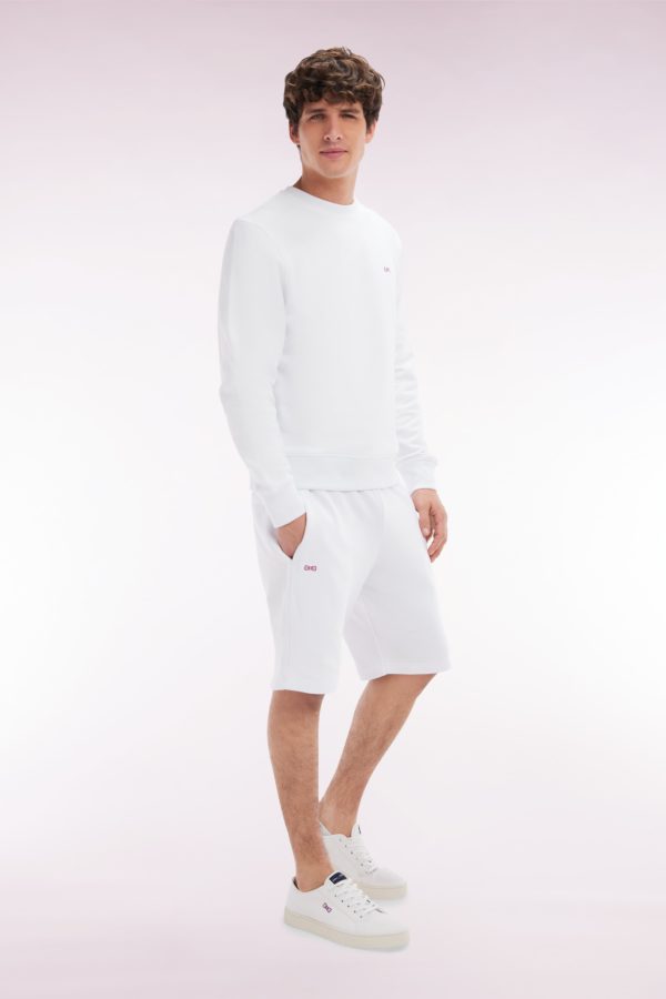 Sweatshirt En Molleton Coton Blanc Coupe Droite Et Col Rond Eden Park – Image 2