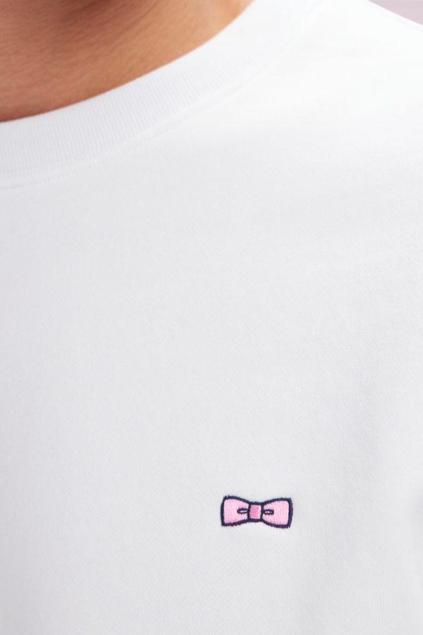 Sweatshirt En Molleton Coton Blanc Coupe Droite Et Col Rond Eden Park – Image 4