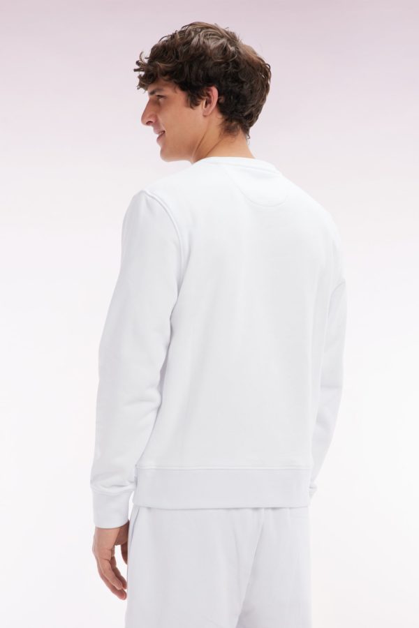 Sweatshirt En Molleton Coton Blanc Coupe Droite Et Col Rond Eden Park – Image 3