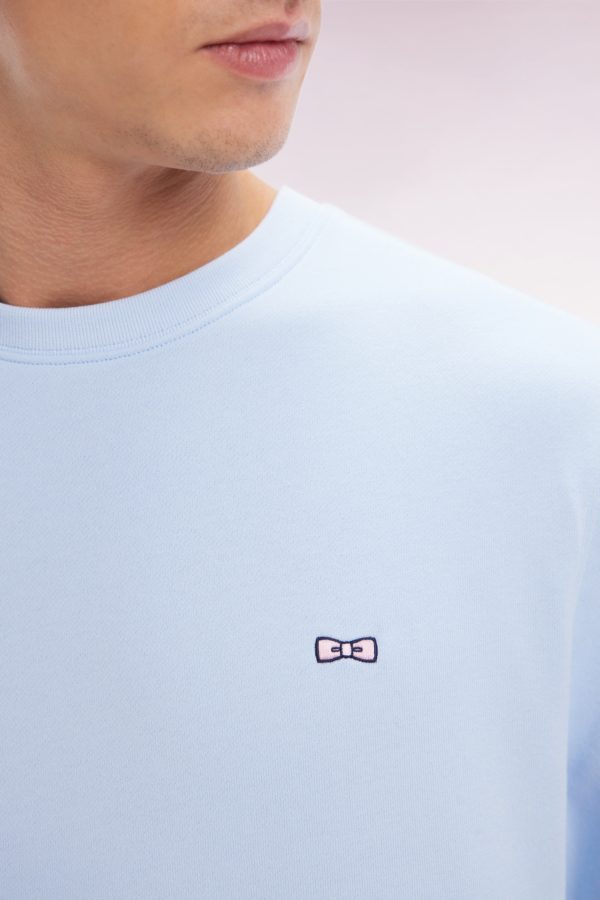 Sweatshirt En Molleton Coton Ciel Coupe Droite Et Col Rond Eden Park – Image 4