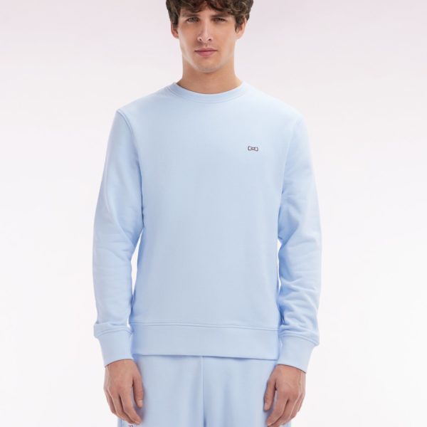 Sweatshirt En Molleton Coton Ciel Coupe Droite Et Col Rond Eden Park
