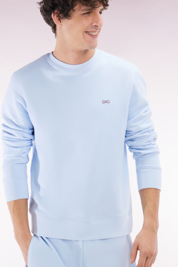 Sweatshirt En Molleton Coton Ciel Coupe Droite Et Col Rond Eden Park – Image 2