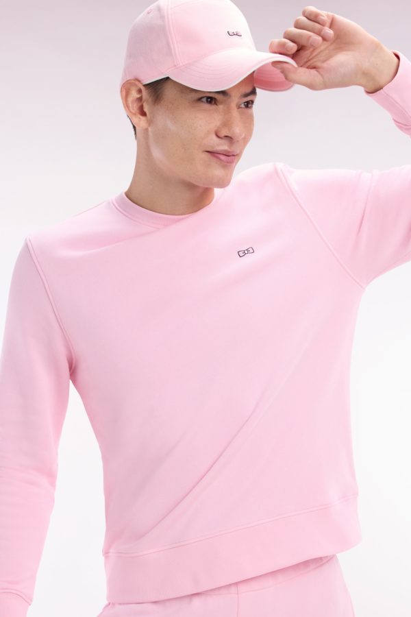 Sweatshirt En Molleton Coton Rose Coupe Droite Et Col Rond Eden Park – Image 2