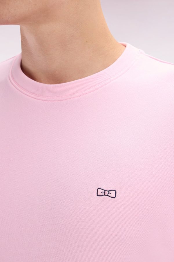 Sweatshirt En Molleton Coton Rose Coupe Droite Et Col Rond Eden Park – Image 3