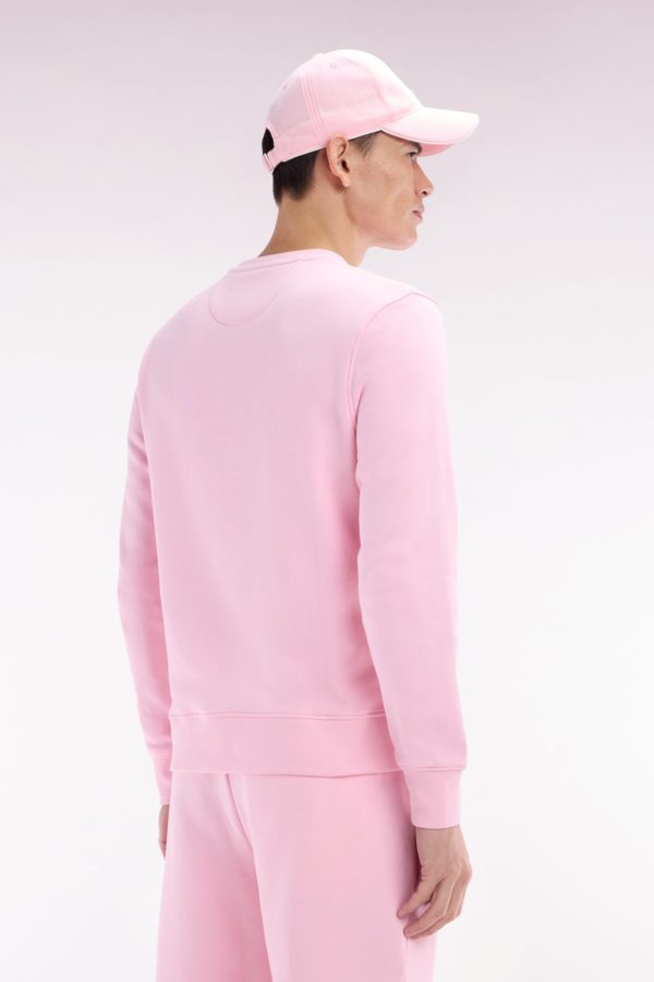 Sweatshirt En Molleton Coton Rose Coupe Droite Et Col Rond Eden Park – Image 4