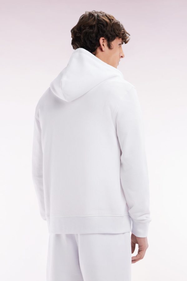 Sweatshirt Zippé En Molleton Coton Blanc Coupe Droite Eden Park – Image 3