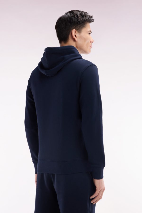Sweatshirt Zippé En Molleton Coton Marine Coupe Droite Eden Park – Image 3