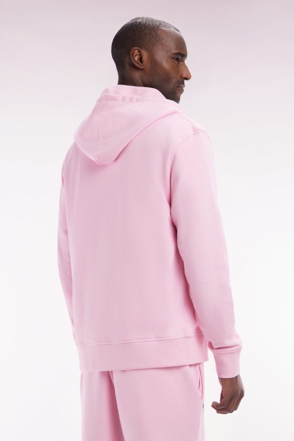 Sweatshirt Zippé En Molleton Coton Rose Coupe Droite Eden Park – Image 3