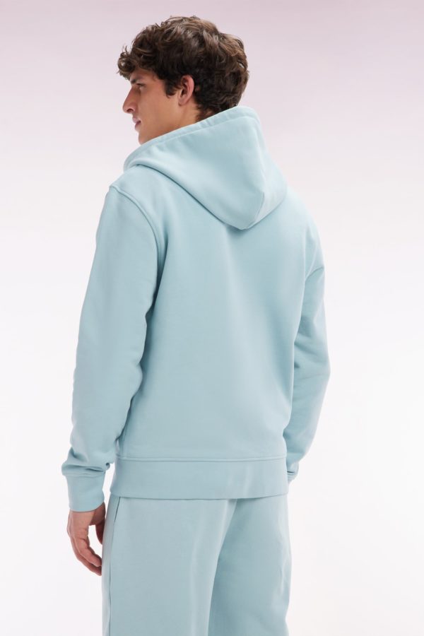 Sweatshirt Zippé En Molleton Coton Vert D'eau Coupe Droite Eden Park – Image 3