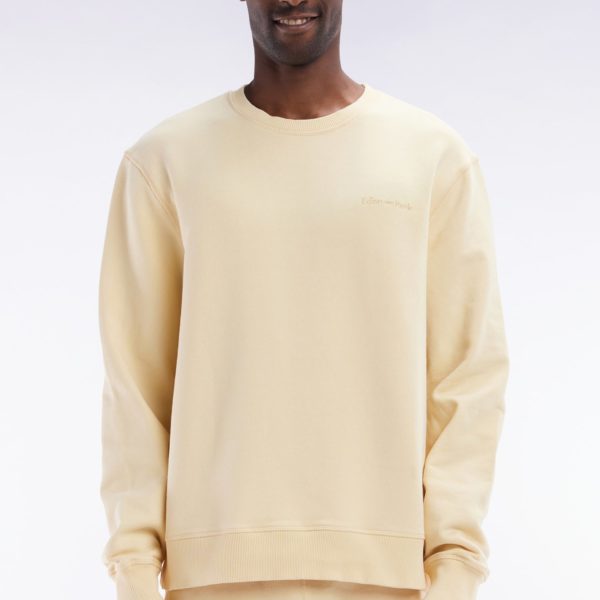 Sweatshirt Surteint À Col Rond En Molleton Coton Ocre Coupe Décontractée Eden Park