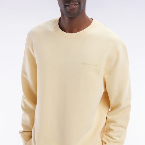 Sweatshirt Surteint À Col Rond En Molleton Coton Ocre Coupe Décontractée Eden Park