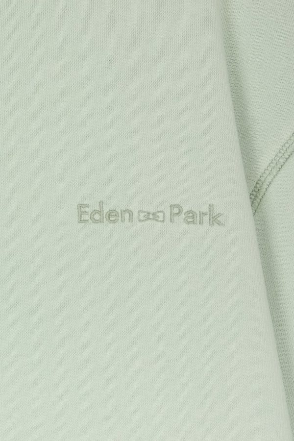 Sweatshirt Surteint À Col Rond En Molleton Coton Vert D'eau Coupe Décontractée Eden Park – Image 5