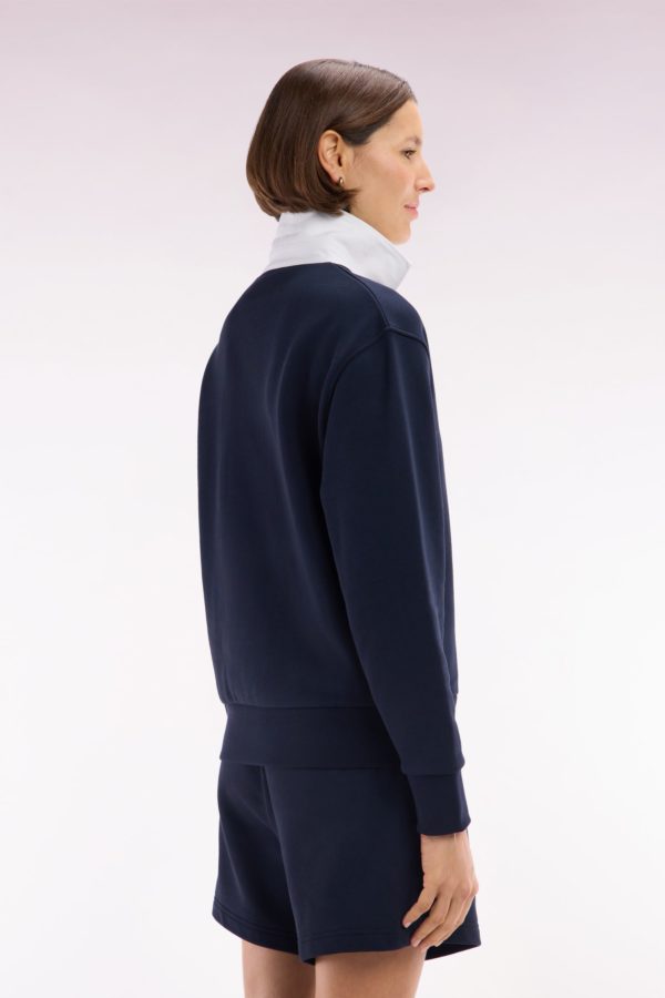 Sweatshirt À Col Maillot En Coton Marine Coupe Décontractée Eden Park – Image 3