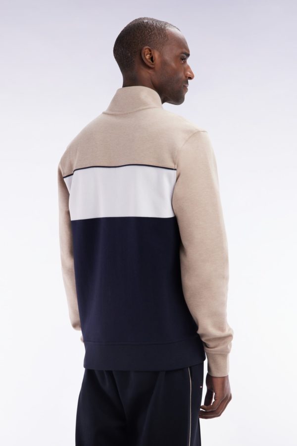 Sweatshirt Zippé En Coton Interlock Beige Coupe Droite Eden Park – Image 3