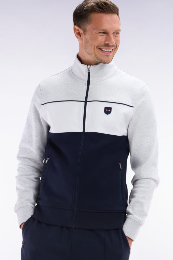 Sweatshirt Zippé En Coton Interlock Gris Coupe Droite Eden Park – Image 2
