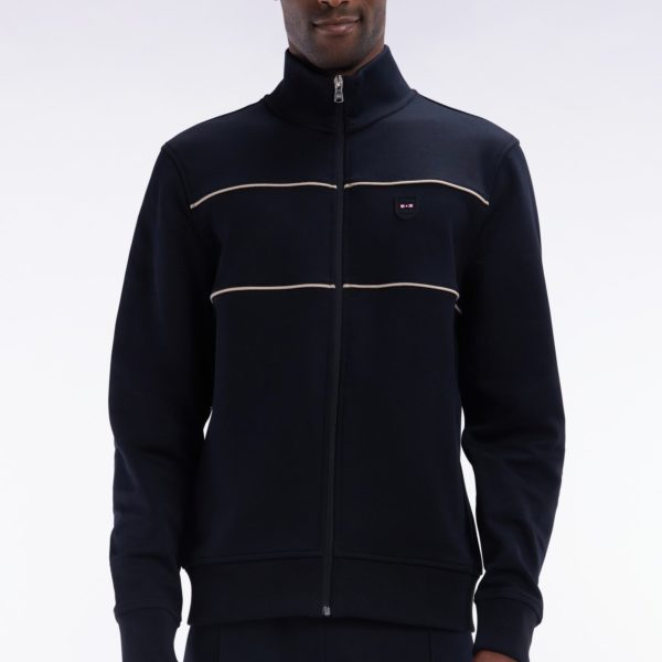 Sweatshirt Zippé À Col Montant En Coton Mélangé Noir Eden Park