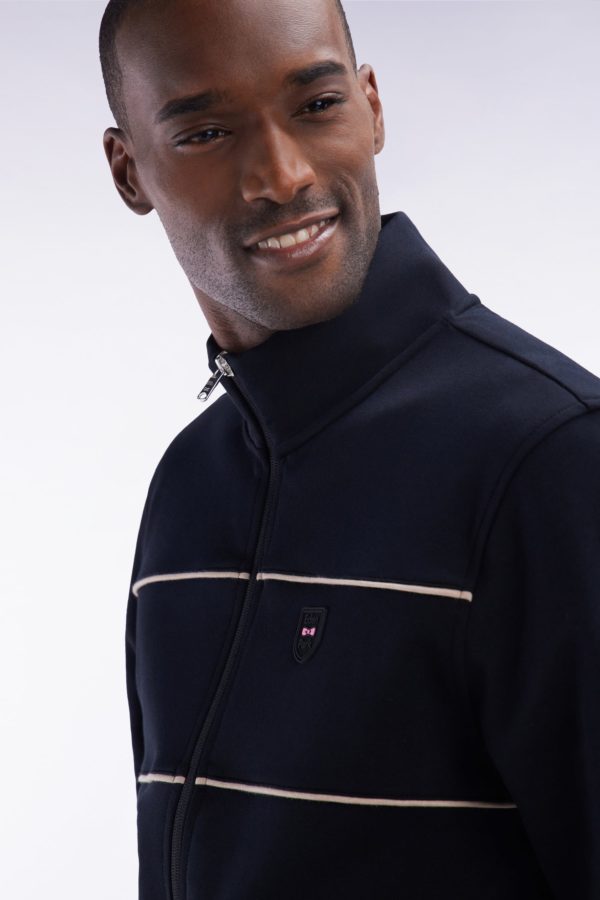 Sweatshirt Zippé À Col Montant En Coton Mélangé Noir Eden Park – Image 2