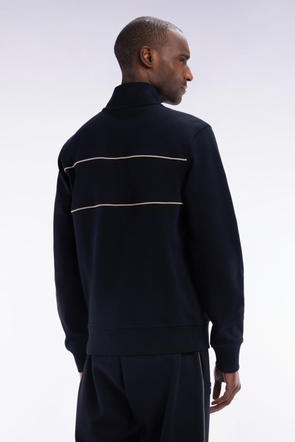 Sweatshirt Zippé À Col Montant En Coton Mélangé Noir Eden Park – Image 3