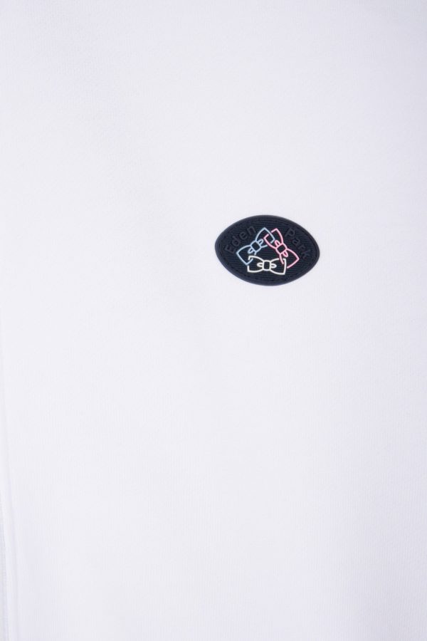 Sweatshirt Zippé En Molleton Coton Colorblock Blanc Coupe Droite Eden Park – Image 5